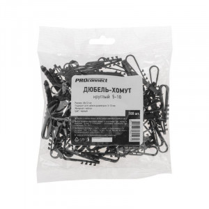 Дюбель-хомут 5-10 для круглого кабеля черн. (уп.100шт) 07-4521