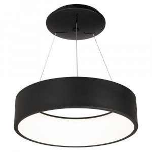 Светильник SP-TOR-RING-HANG-R460-33W Warm3000 (BK, 120 deg) 023393(1), Подвесной светильник 33Вт, черный круглый корпус. Цвет ТЕПЛЫЙ БЕЛЫЙ 3000K, св.поток 1900 лм, CRI(Ra)>80, угол 120°. Размер светильника Ф455x110мм. Максимальная длина подвеса 1200мм. Питание AC220-240V, 33Вт, драйвер встроенный (30-42V, 750mA).
