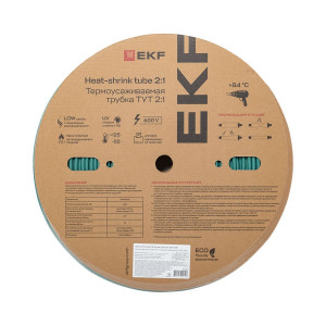 Термоусаживаемая трубка ТУТ нг 6/3 зелёная рулон PROxima tut-6-j