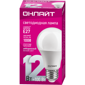 Лампа светодиодная 71 655 OLL-A65/А60-12-230-4K-E27 12Вт грушевидная 4000К нейтр. бел. E27 1000лм 176-264В 71655