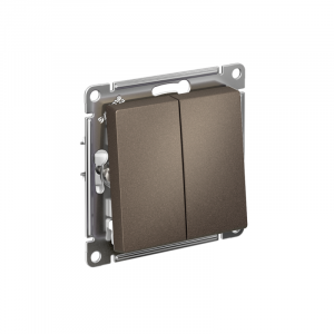 Выключатель 2-кл. СП AtlasDesign 10А IP20 (сх. 5) 10AX механизм мокко SE ATN000651