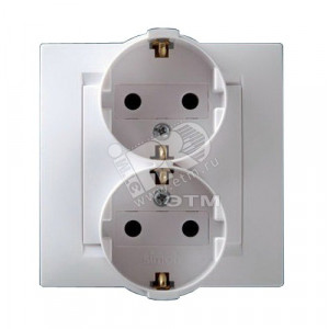 Розетка 2-м СП Simon15 16А IP20 250В с заземл. винт. клеммы бел. 1590459-030