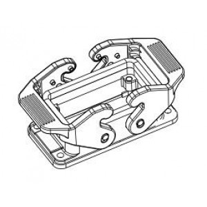 H10B-AG-SL, Сверхмощные разъемы питания H10B Bulkhead Plstc Double Lock, Grey