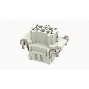 Розеточная контактная вставка DE-006-FC, Розеточная контактная вставка, обжимная фиксация, 6 полюсов + PE, типоразмер 6B, 500V, 16A, (обжимные контакты поставляются отдельно)