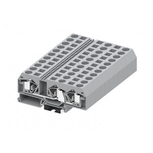 Проходная клемма 216951, Проходная клемма, 3 точки подключения, тип фиксации провода: пружинный, номинальное сечение: 16 мм кв., 76A, 800V, ширина: 12 мм, цвет: серый, тип монтажа: DIN35