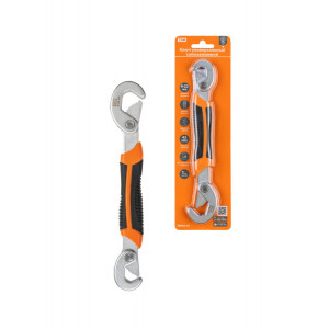 Ключ универсальный самозажимной 9-22 мм, прорезиненная рукоятка, блистер, "Гранит" SQ1014-0601