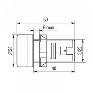 AD22-230 В белая, Лампа индикаторная светодиодная 220В D22