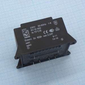 BV EI 662 1091, Трансформатор питания 30ВА  230В 2x9В   2x1666мА