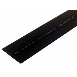 Трубка термоусадочная ТУТ нг 120,0/60 черная, термоусаживаемая трубка в метровой нарезке, не поддерживает горение