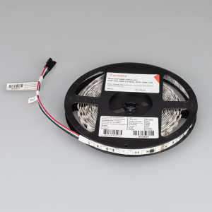 Лента SPI-B60-10mm 24V RGB-PX6-RAM (15 W/m, IP20, 5060, 5m) 033447, Светодиодная лента SPI-B60, открытая IP20, с микросхемой GS8206 (битый пиксель не влияет на передачу сигнала далее по ленте, подключение внешнего контроллера). Светодиоды 5060, 60 шт/м (1 pixel = 6 LED), белая плата 10 мм, скотч 3М. Цвет RGB, угол 120°
