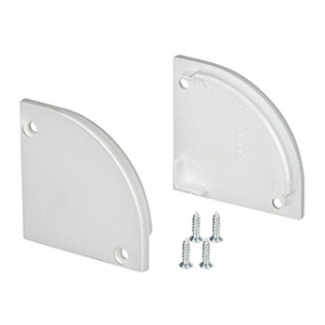 Заглушка SL-KANT-H30 ROUND глухая 019335, Пара заглушек для профиля SL-KANT-H30 с полукруглым экраном. В комплекте 2 заглушки, 4 шурупа. Цена за комплект.