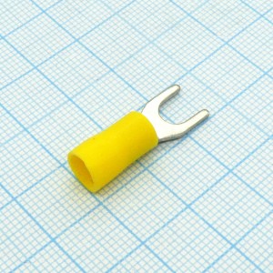 SV5.5-5  Yellow, наконечник кабельный вилочный с изоляцией d=5.3мм, сеч. пров.4.0-6.0мм2
