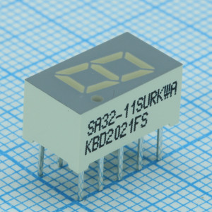 SC32-11SURKWA, 1 разрядный индикатор 8мм/красный сверхяркий/645нм/3.1-6.6мкд/ОК
