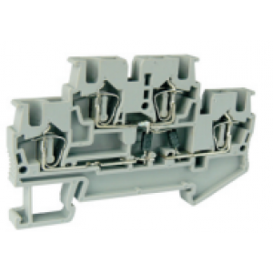 Этажная клемма UJ5-2.5/2-2D/S-XL/S-XRE, Этажная клемма, 2 этажа, с диодом, тип фиксации провода: пружинный, номинальное сечение: 2,5 мм кв., 26A, 500V, ширина: 5,2 мм, цвет: серый, тип монтажа: DIN35, стандарт GB/T14048.1,