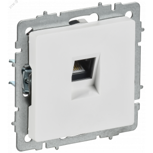 BRITE Розетка компьютерная RJ45 кат.6 РК11-БрАБ арктический белый IEK BR-K10-2-K91