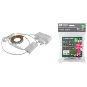 Комплект светодиодной ленты SMD2835-60LED/м-12 В-4,8 Вт/м-IP20-3000 К (1м), 6 Вт SQ0331-0222