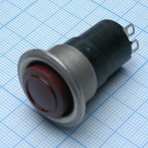 К-3-2   20мм (пластик), 1 замыкание, 1 размыкание, красная кнопка