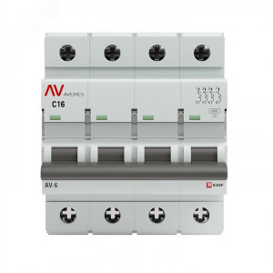 Выключатель автоматический AV-6 4P 16A (C) 6kA EKF AVERES(кр.1шт)