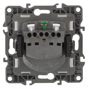 Розетка 1-м СП 2 12-2103-01 16А IP20 16AX 250В 2P+E Schuko защ. шторки с крышкой механизм бел. Б0014693