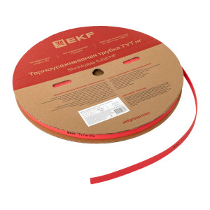 Термоусаживаемая трубка ТУТ нг 12/6 красная рулон PROxima tut-12-r