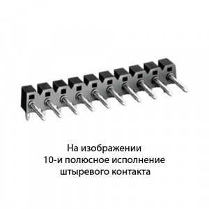 Контакт штыревой Z5.540.3825.0, Штыревой контакт, вертикальный, на плату, диаметр штыря 1 мм, шаг 3,5 мм, 8 полюсов, фиксация на плате пайкой, 250V, 4А, цвет: черный, серия 8520 S