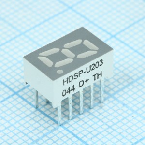 HDSP-U203, Миниатюрный семисегментный светодиодный индикатор, красный, высота символа 8 мм (0.31")