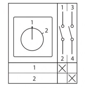 Переключатель кулачковый ПК-1-31 10А 1P -1-2- IP65 EKF