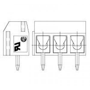 1-1776244-2, Фиксированные клеммные колодки VERT SIDE WIRE ENTRY 5.0mm B