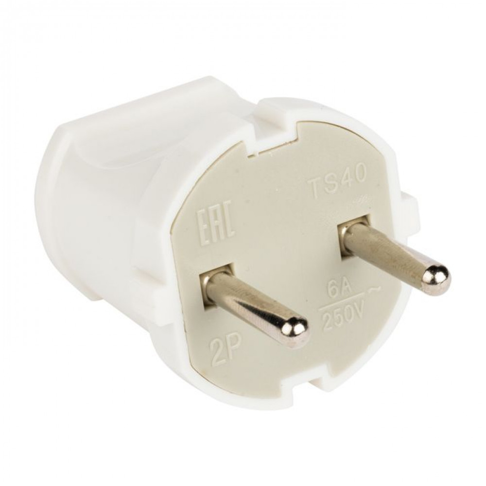 Изображение товара Вилка прямая б/з бел. 6А 250В PROxima AVP6-10