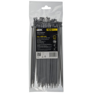 Хомут 3.6х200мм P6.6 стандартный сер. (уп.100шт) IEK UHH30-D036-200-100-K03