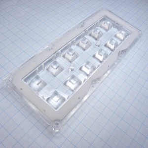 CS14263_HB-IP-2X6-WWW, Групповая линза 2x6 на 12 светодиодов LG Innotek серии  LEMWA33X, индустриальная диаграмма 98°, эфф=94%, 173x71,4x11,4mm