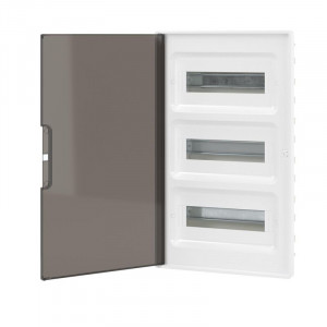 Щиток 36 мод встраиваемый FRAME ЩРв-П-36, белый, с тонированной дверцей, с 4 шинами PEN (2шт на 8 отв. и 2шт на 10 отв.) F36B1WD DKC F36B1WD