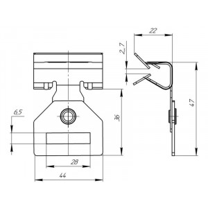 Зажим балочный 3-8 мм под перфоленту PROxima ZB3-8-PL