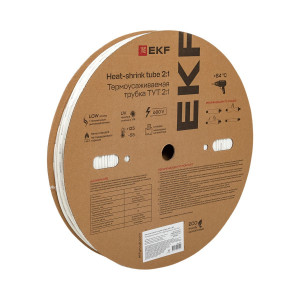 Термоусаживаемая трубка ТУТ нг 4/2 белая рулон PROxima tut-4-w