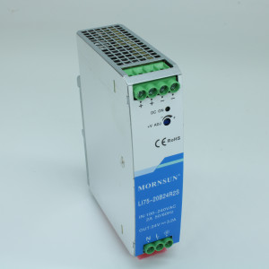 LI75-20B24R2S, Преобразователь AC-DC на DIN-рейку  75Вт, выход 24В/3.2A, вход 90…264V AC, 47…63Гц изоляция 4000В AC -30…+70°С