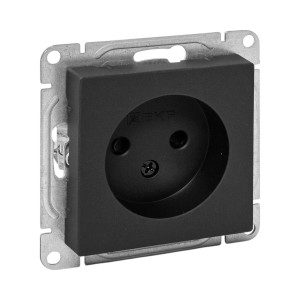 Механизм розетки, 16А, без заземления, со шторками, ч-рный Эпика EKF UP1-SOB-101