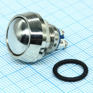 A12-A3, Кнопка антивандальная d12 2A 250B (2c) OFF-(ON) сфера без фикс.