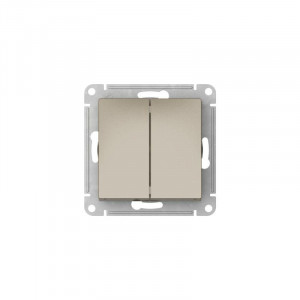 ATLASDESIGN 2-клавишный ВЫКЛЮЧАТЕЛЬ, сх.5, 10АХ, быстрозажимные клеммы, ШАМПАНЬ ATN000551S