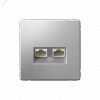 ARTGALLERY РОЗЕТКА двойная компьютерная RJ45+RJ45, кат. 5е, механизм, АЛЮМИНИЙ GAL000385