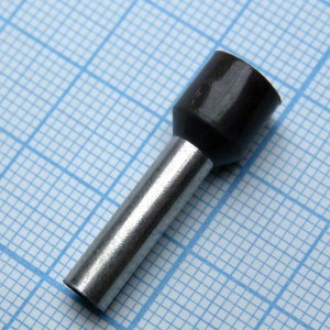 HE 10-12  Black, наконечник кабельный торцевой трубчатый с изоляцией, L=21.5/12мм, сеч. пров. 10мм2