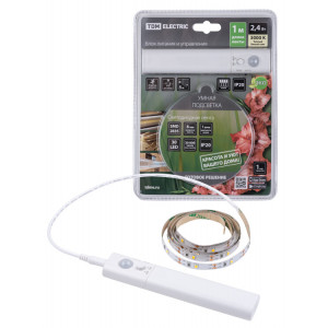 Умная подсветка SMD2835-30LED/m-IP20-5В-2,4Вт-3000 К(1 м), датчик движ., 4хААА SQ0331-0502
