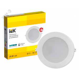 Светильник LED ДВО 1716 белый круг 18Вт 4000К IP40 LDVO0-1716-18-4000-K01