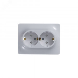 Розетка 2-м СП Glossa 16А IP20 с заземл. защ. шторки в сборе бел. SE GSL000126