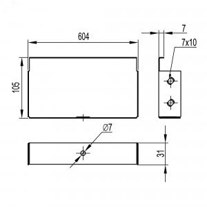 Заглушка ТС 600х100 горячеоцинкованная 37270HDZ