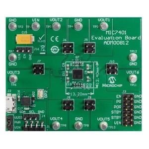 ADM00812, Средства разработки интегральных схем (ИС) управления питанием MIC7401 5 buck 1 boost Progr Reg Eval Bd