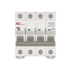 mcb6-4-25B-av Выключатель автоматический AV-6 4P 25A (B) 6kA EKF AVERES(кр.30шт)