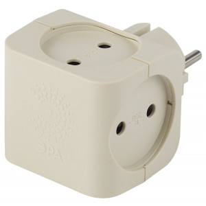 Разветвитель электрический SP-4-I на 4 розетки без заземления 16А слоновая кость Б0008206