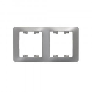 Рамка 2-м Glossa вертикал. платина SE GSL001206