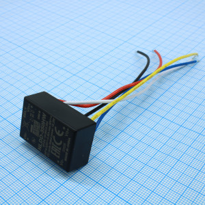 NLDD-350HW, DC/DC LED понижающий, вход 10…56В, выход 6…52В/0.35А, КПД до 96%, вход On/Off/DIMM, 32.1x20.5x12.5мм, проводные выводы, -40…50°C, пластик