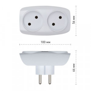Разветвитель 2-м без заземл. 16А IP20 SP-2-W бел. C0045520